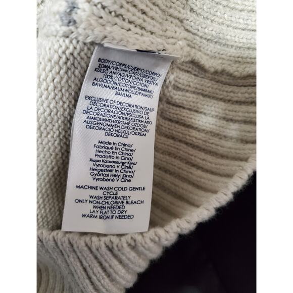 Chaps Men’s Quarter-Zip Sweater – Beige with Gray Stripes – Size M – NWT - Picture 6 of 8